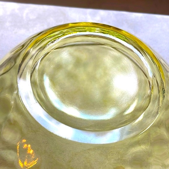 Vintage Sahara Yellow Bowl Heisey Glass Co. Yeoman Optic Double Handled Pristine - Picture 4 of 8
